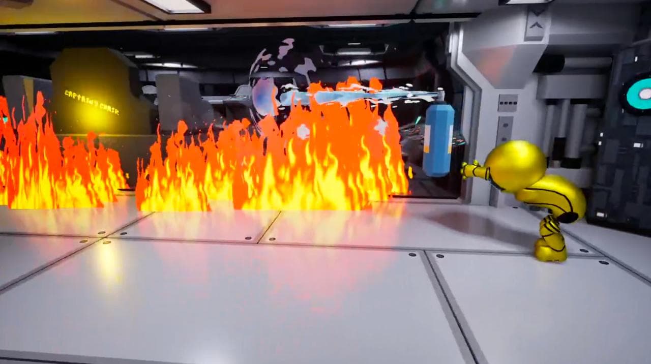 Keep spraying! We're almost through the flames!